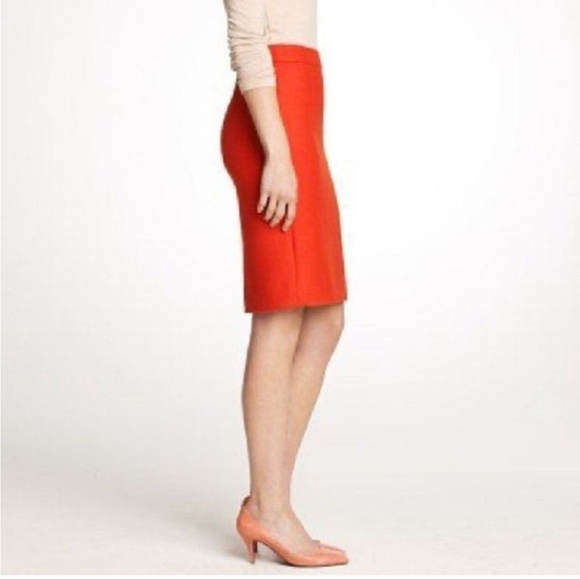 J.Crew Bright Orange Wool Blend Pencil Skirt Women’s 00 FA12 - Picture 4 of 14
